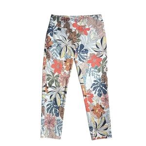 Lisette L pull‎ on cotton floral pants. Size 2